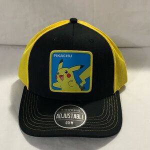 Pokémon men’s Pikachu Trucker hat adjustable SnapBack  black yellow.one size.